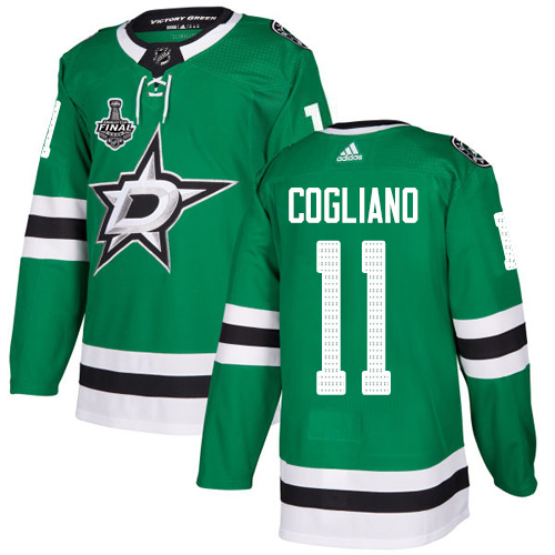 Adidas Men Dallas Stars #11 Andrew Cogliano Green Home Authentic 2020 Stanley Cup Final Stitched NHL Jersey->dallas stars->NHL Jersey
